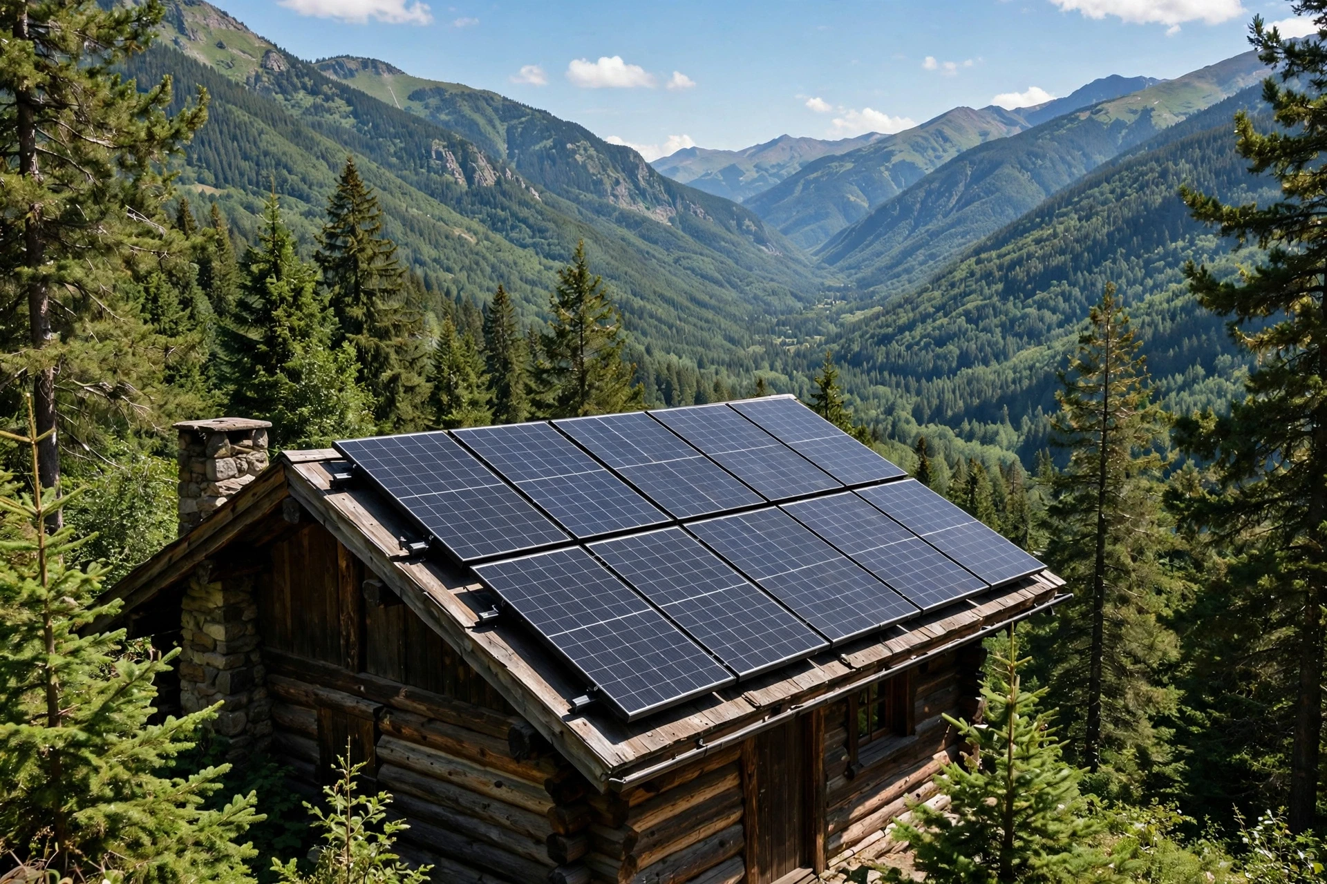 Solar panels on a cabin roof with a mountain valley behind, charging solar storage batteries by day
All figures come from the manufacturers' own specs. Don't skip the datasheet of the exact model you buy.