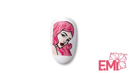 Nail tip with applied a nail art sticker
