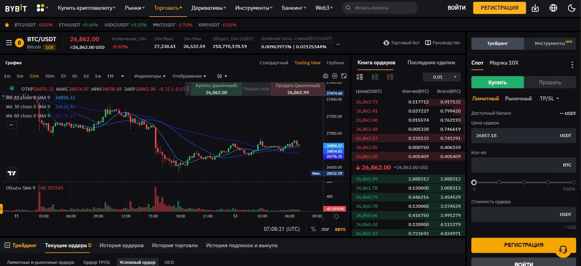 Торговая платформа ByBit