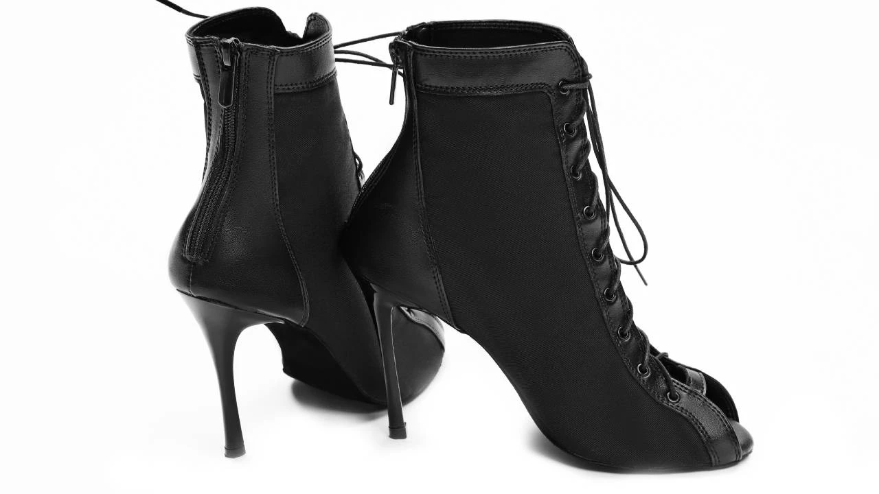black high heels dance shoes