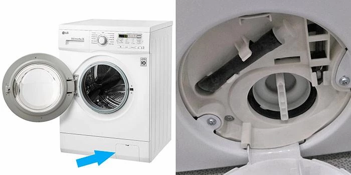 Расположение фильтра в стиральной машине 