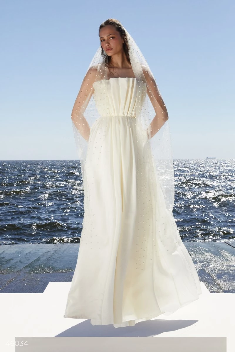 Свадебное платье макси из органзы