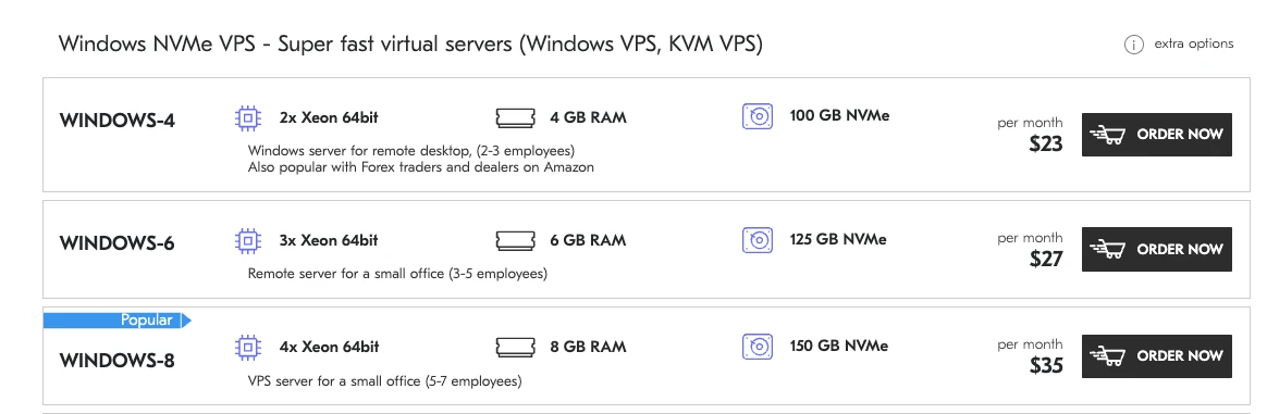 Windows NVMe VPS - Super fast virtual servers (Windows VPS, KVM VPS)