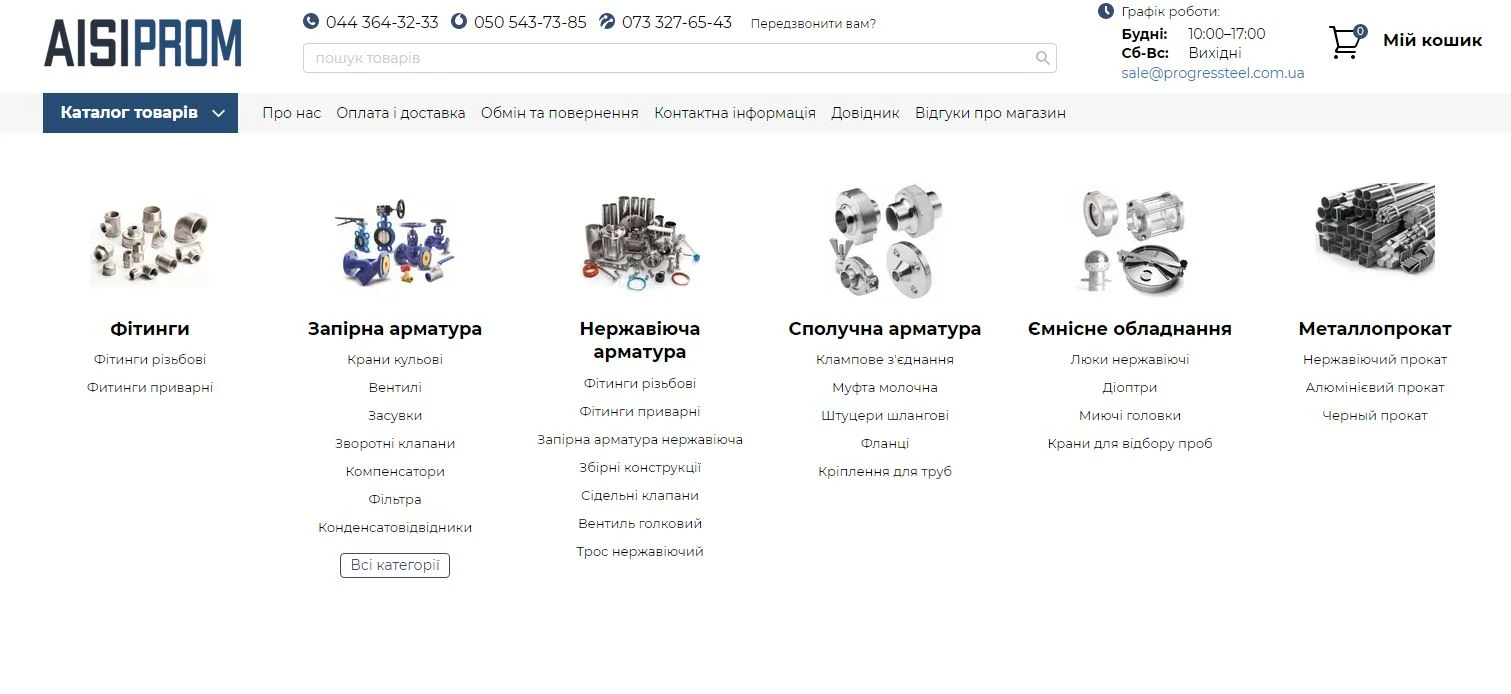 Різьбові фітинги з нержавіючої сталі - АІСІ ПРОМ