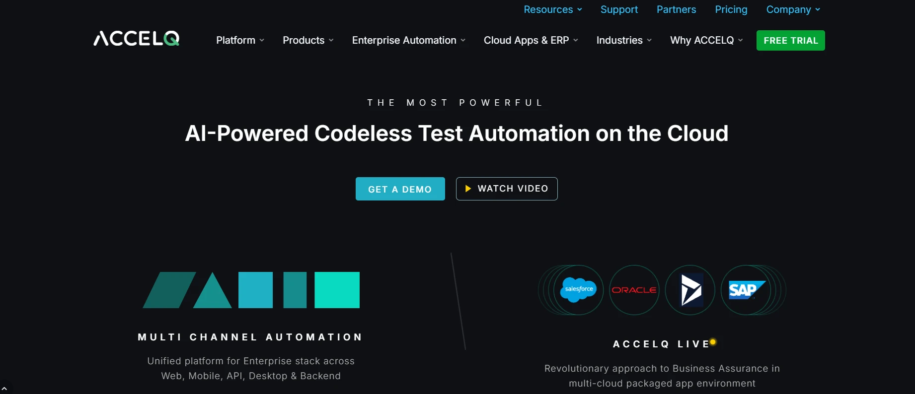 ACCELQ test automation interface screenshot