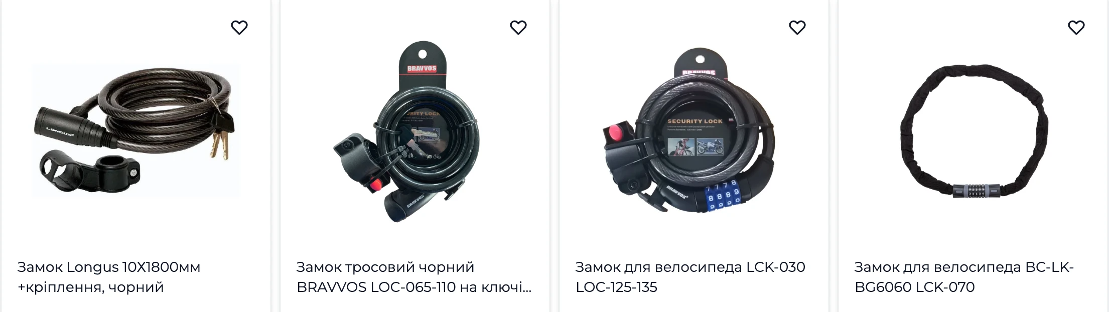 поширені велозамки в магазинах