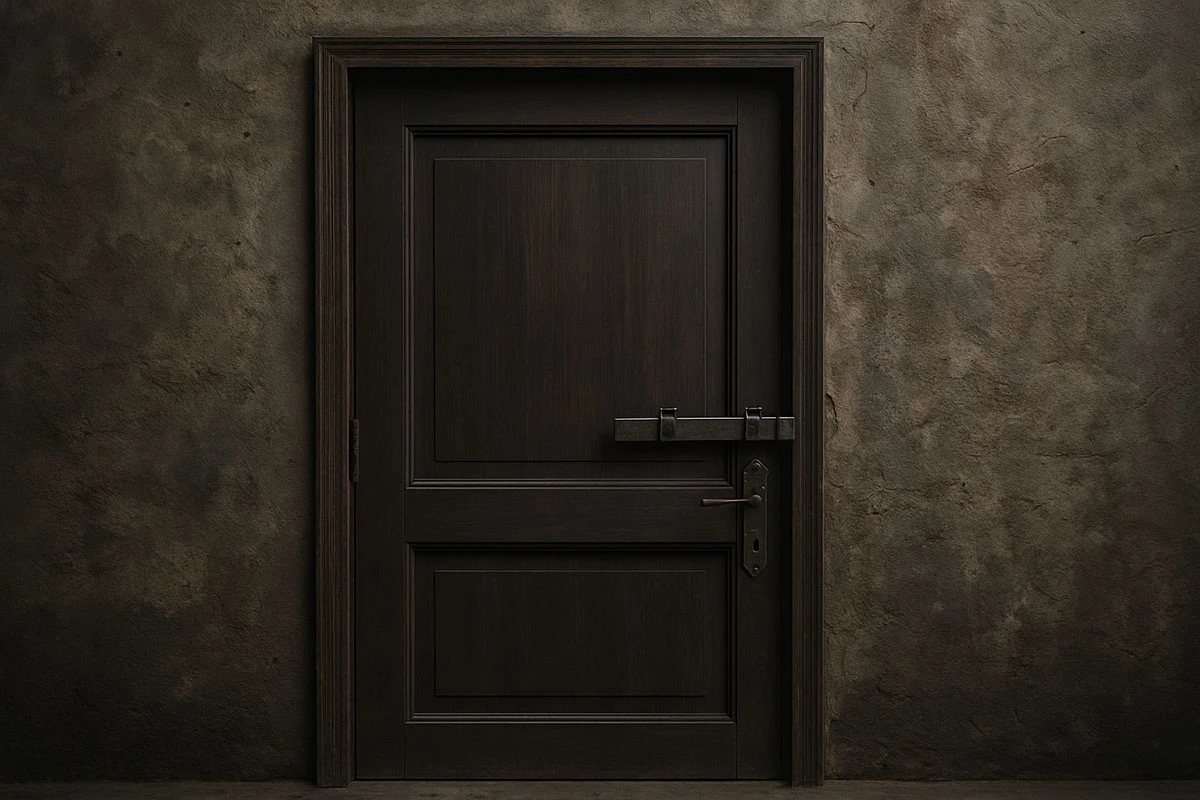 A closed or locked door