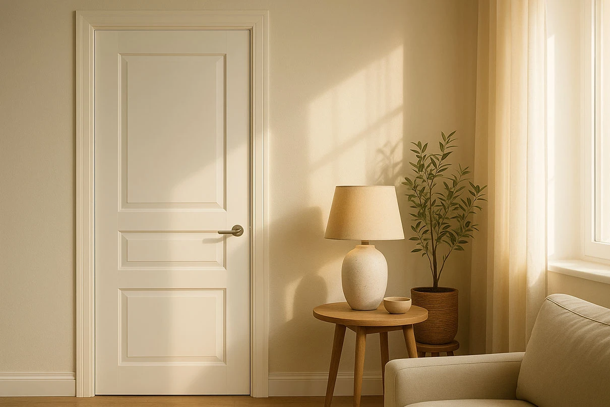 The Warmth of Matte White Doors