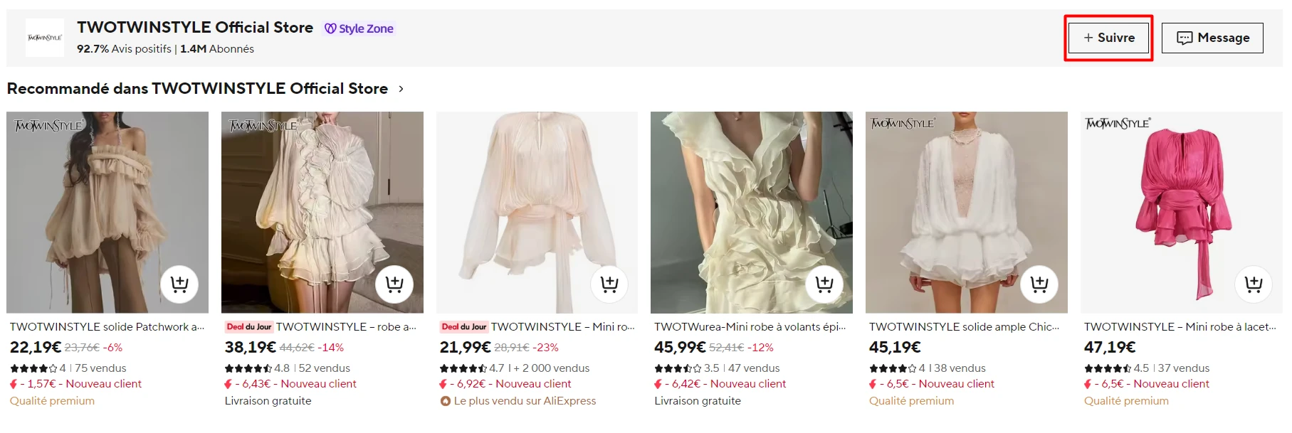 Abonnez-vous à la boutique