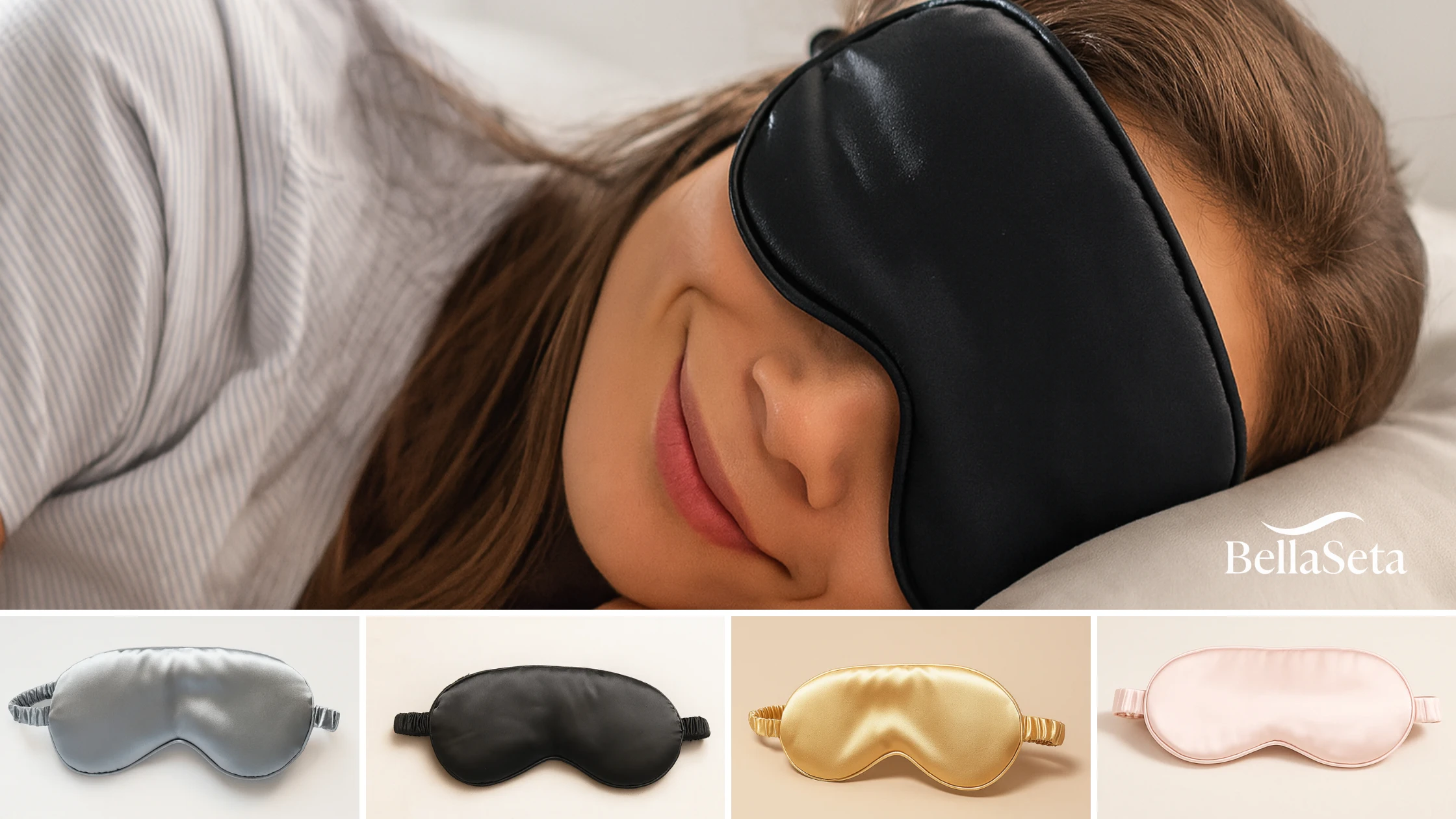 donna con mascherina in seta nera, Bellaseta