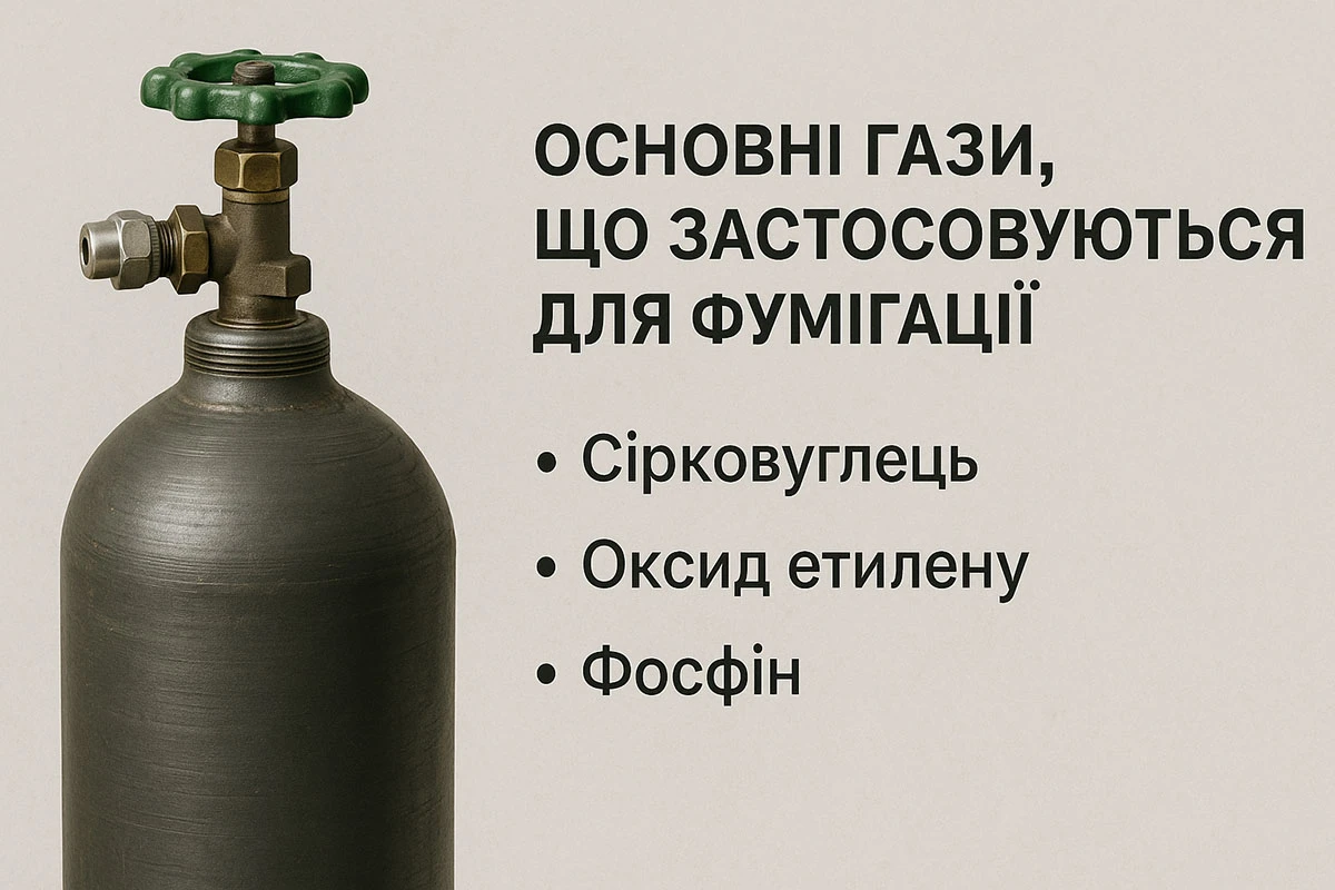 Основні гази, що застосовуються для фумігації
