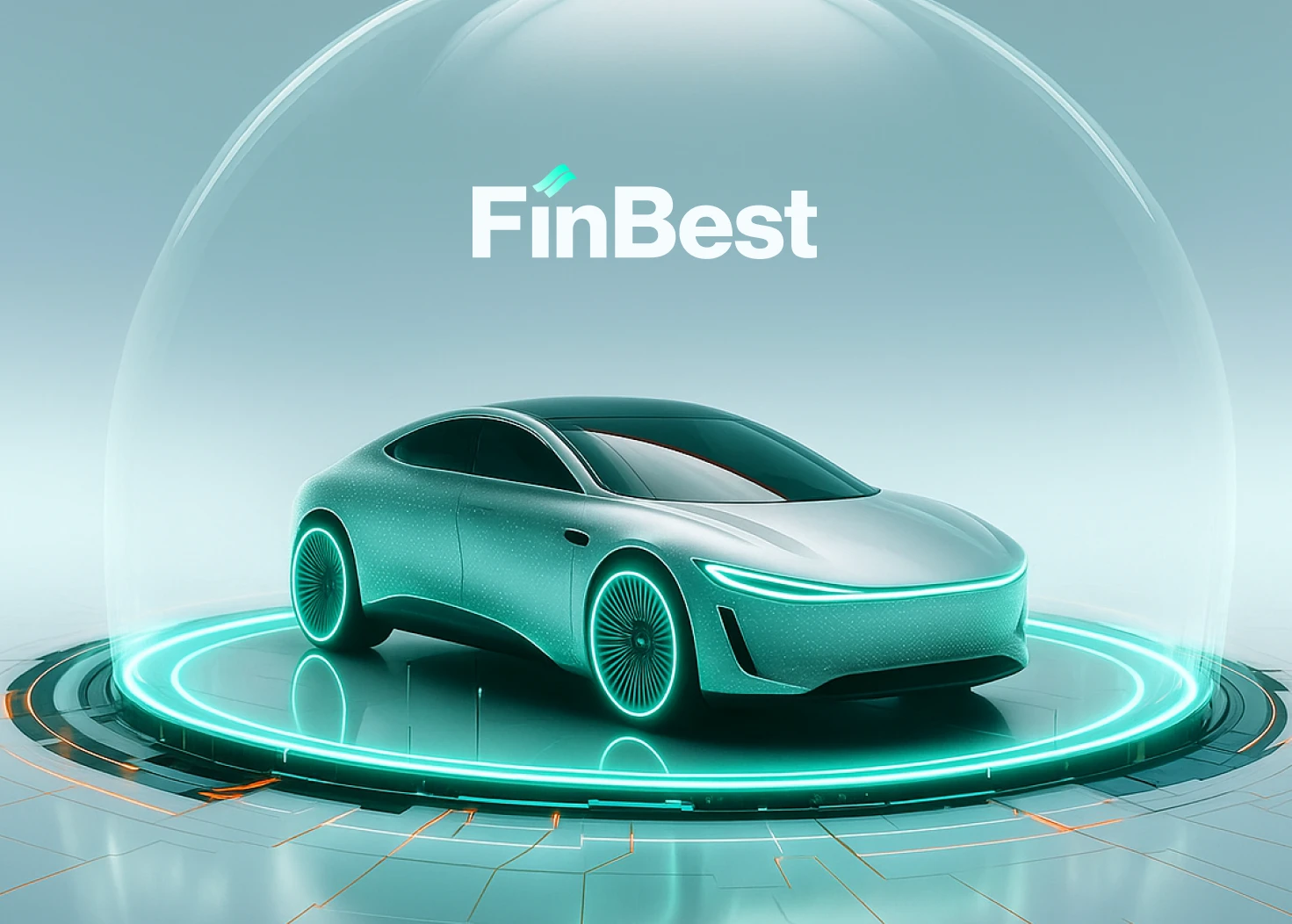 Автомобиль под защитным шлемом — символ онлайн КАСКО с полным страховым покрытием, купленным автовладельцем на электронной платформе ФинБест  в Украине