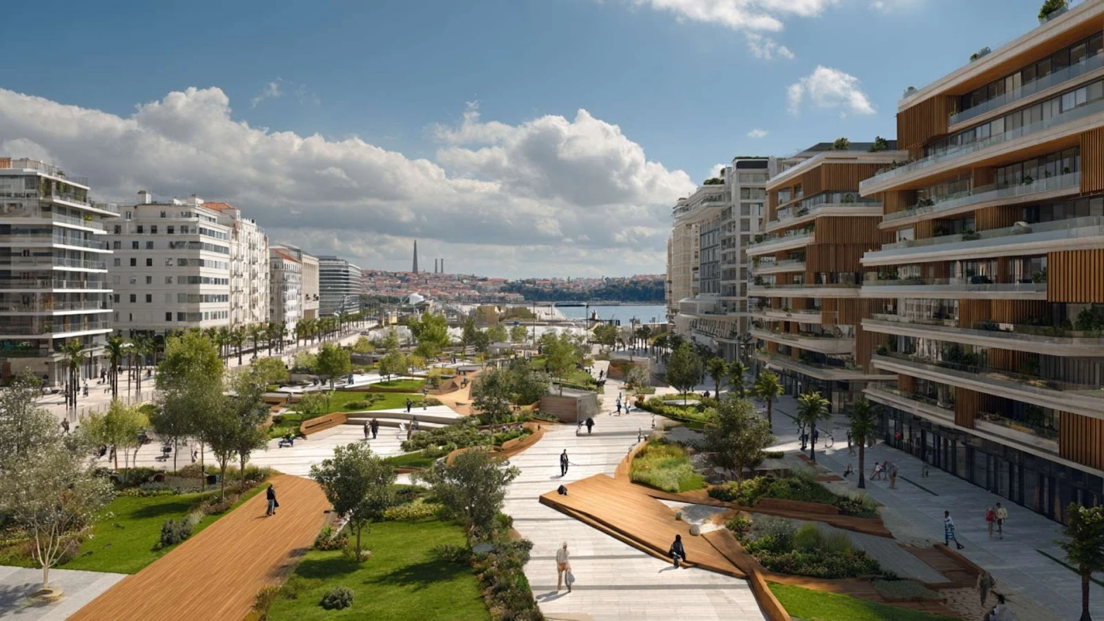 Sustainable Lisbon waterfront development showing growth and innovation in the Portugal vs France 2025 real estate market.