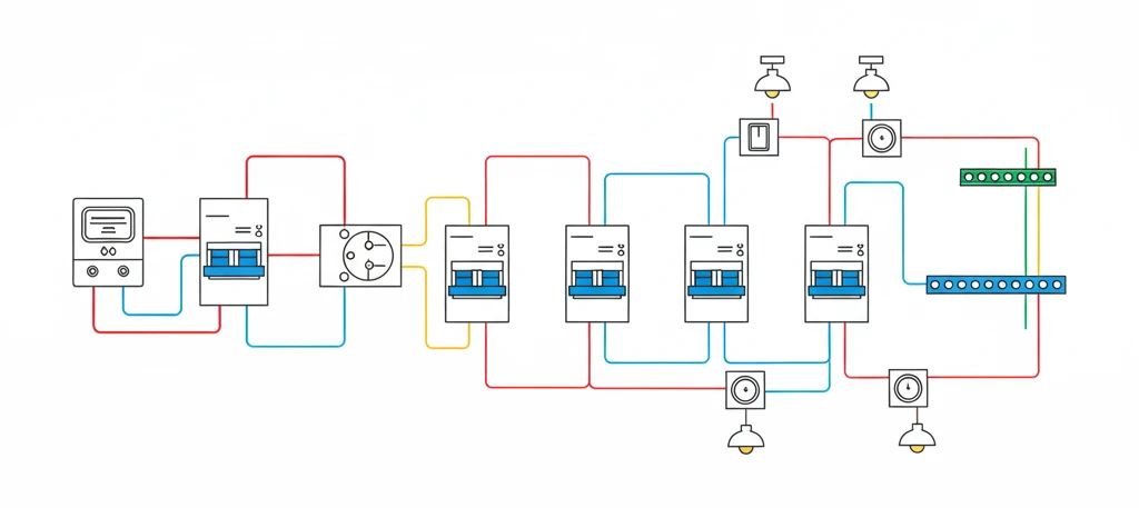 Схема підключення автомата 10А для освітлення
