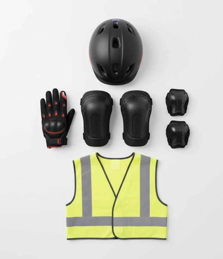 Полная экипировка для безопасного катания на электросамокате