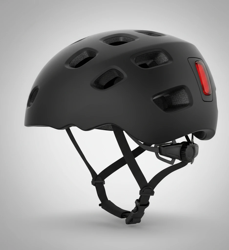 Міський шолом з LED-підсвіткою крупним планом