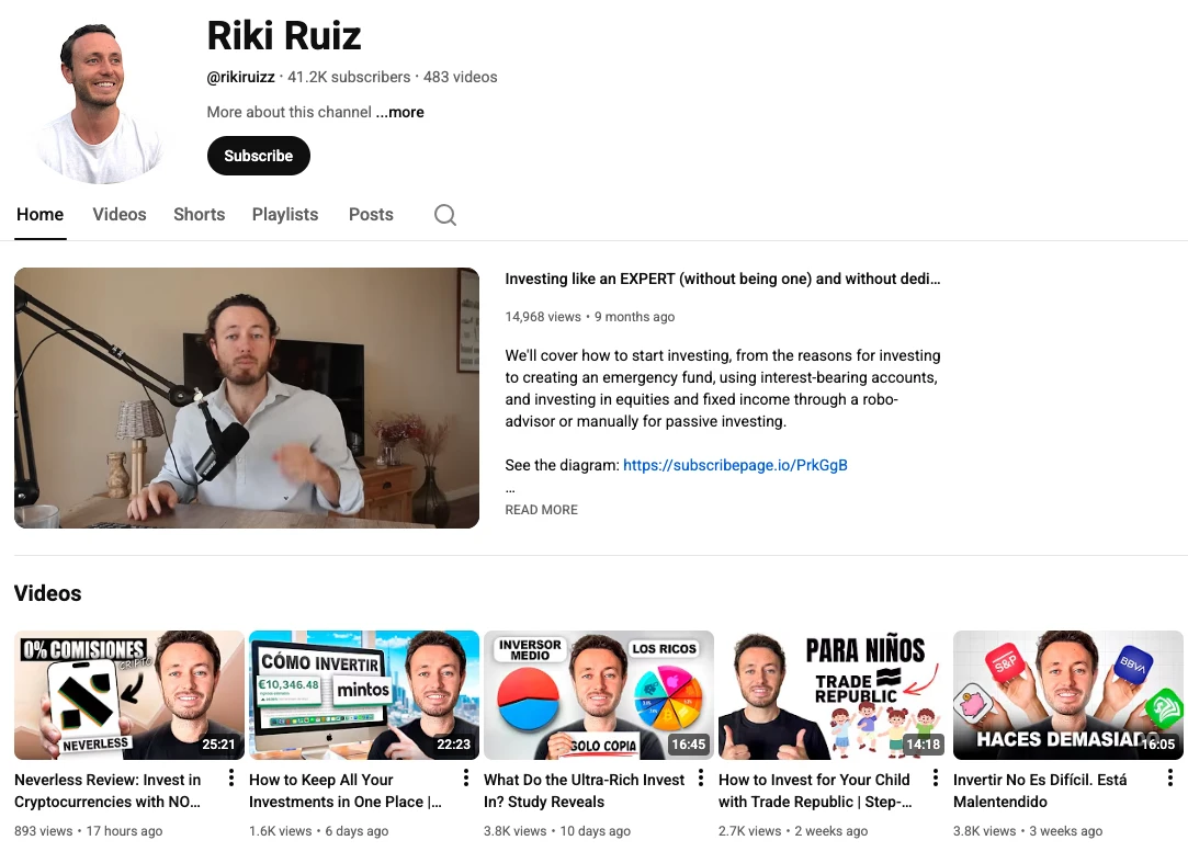 Canal de Ricky Ruiz en YouTube