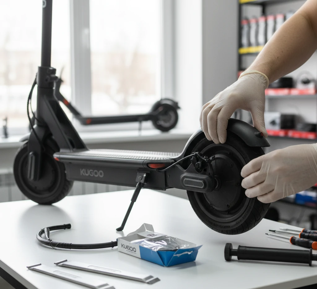 Процес заміни запчастин на електросамокаті Kugoo