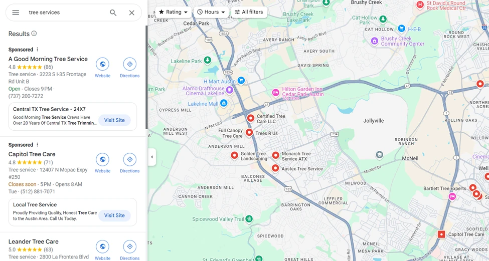 Рекламные объявления в картах Гугл
