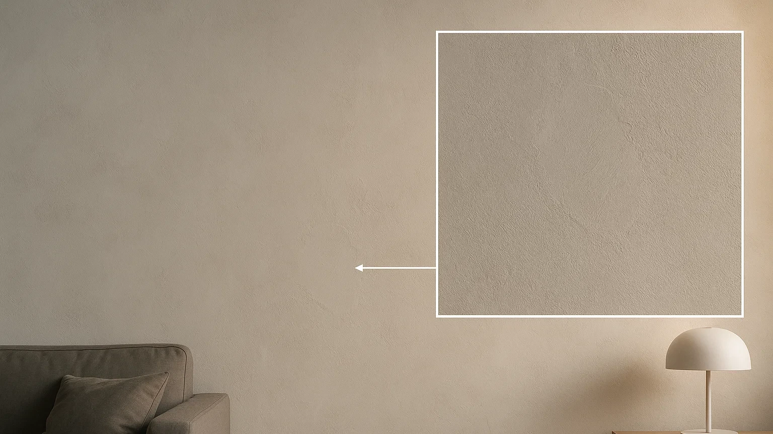 Зразки декоративної штукатурки та реальна стіна в інтер’єрі