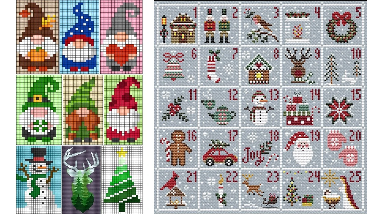 Дрібна різдвяна вишивка (мікро-мотиви)