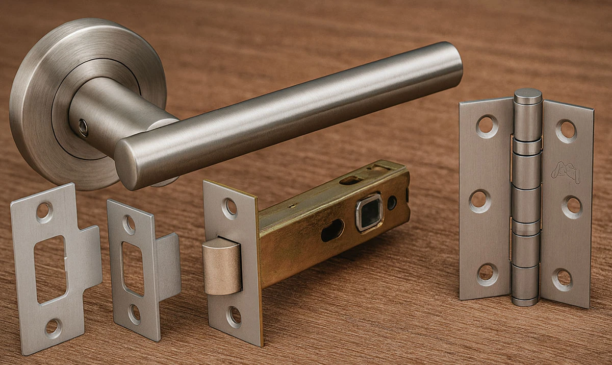 Hardware — handles, hinges, locks, magnets
