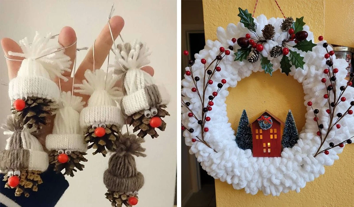 Новорічні прикраси своїми руками з ниток
