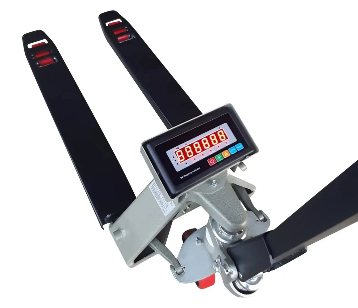 wózek paletowy z wagą do magazynu