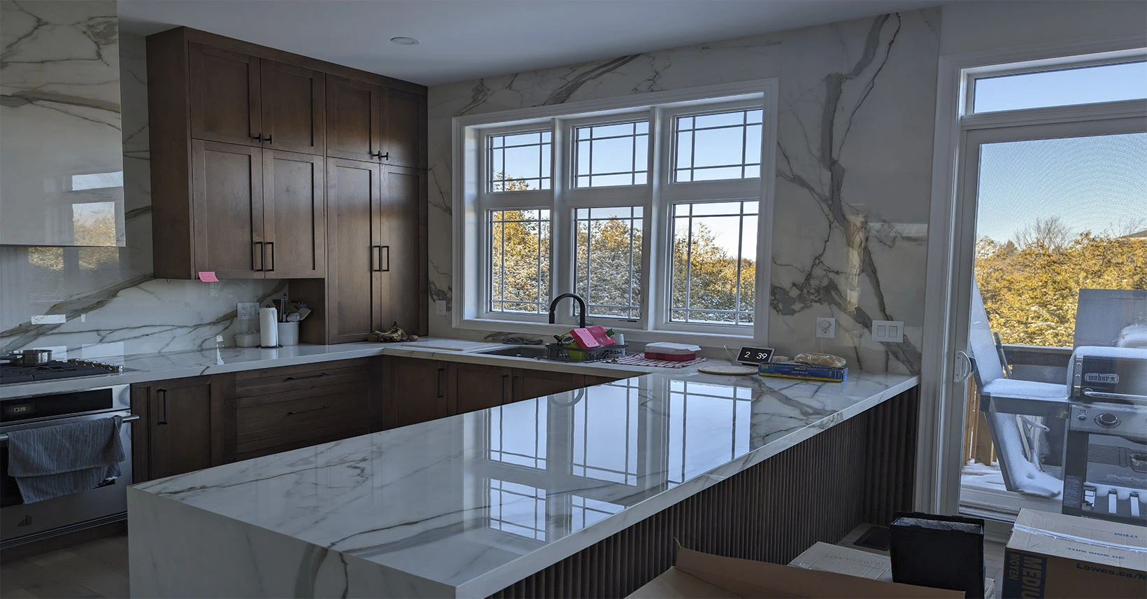 stone countertop fabrication and installation in modern Toronto kitchen