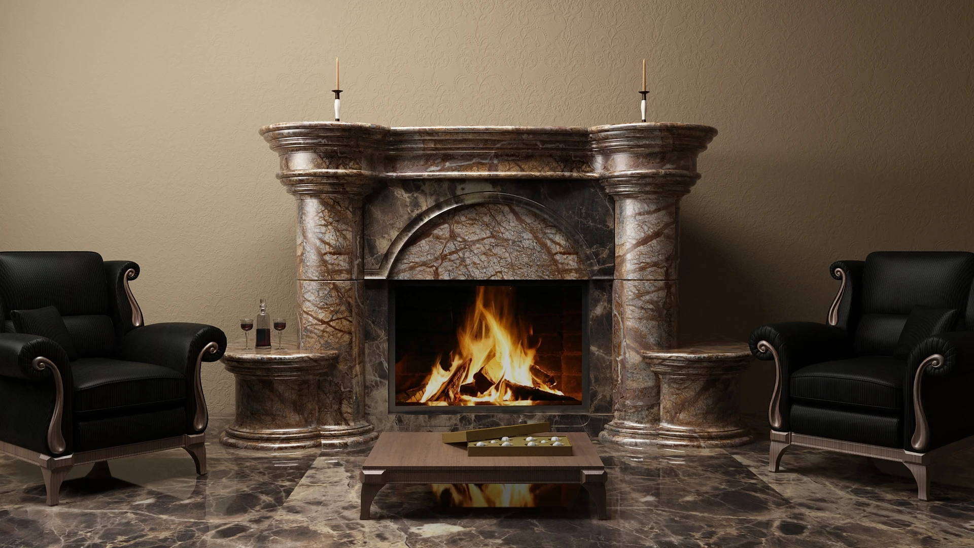 custom stone fireplace fabrication and installation in Toronto home