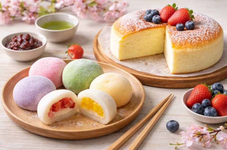 Моті та японський чізкейк