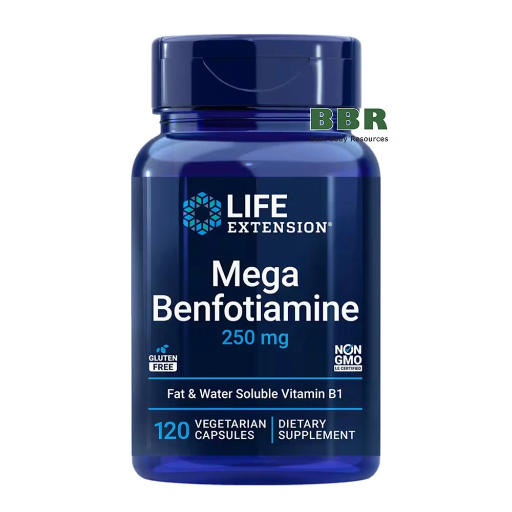 Mega Benfotiamine 250mg 120 Veg Caps, Life Extension