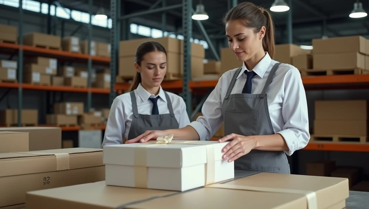 пакування товару на складі у гарні коробки