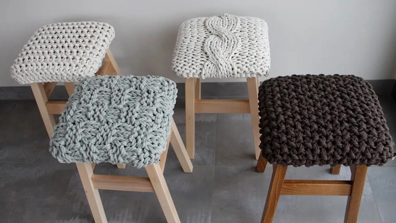 в'язані сидіння на стільці спицями схеми