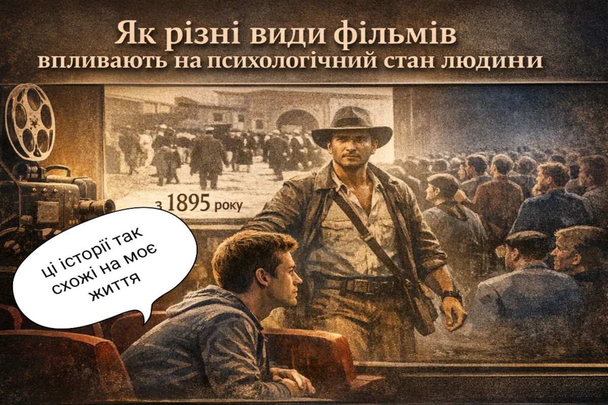 Ілюстрація: Чоловік дивиться кіно з минулого