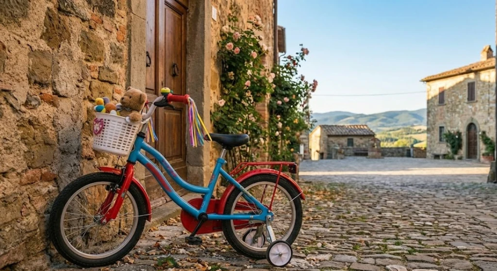 дитячий велосипед на вулиці