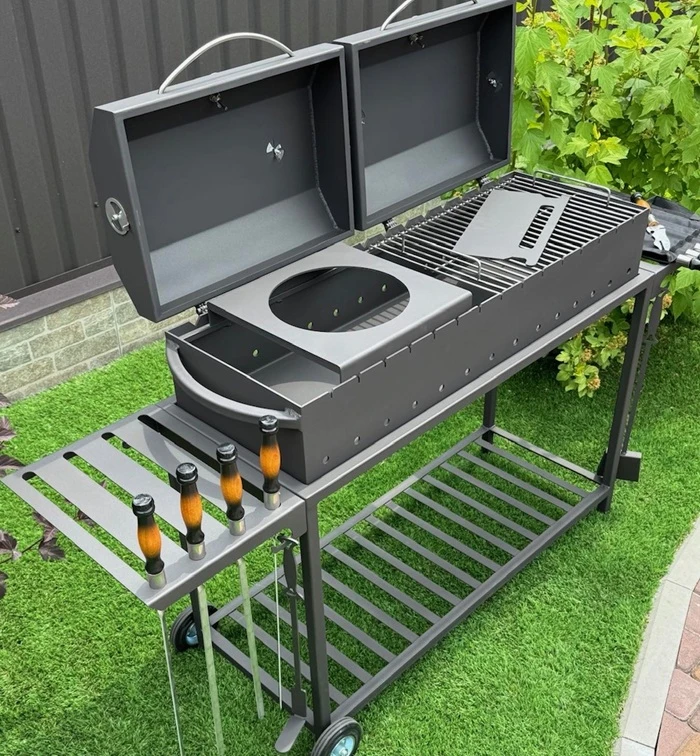 Мангал 4 мм на 15 шампурів з кришками