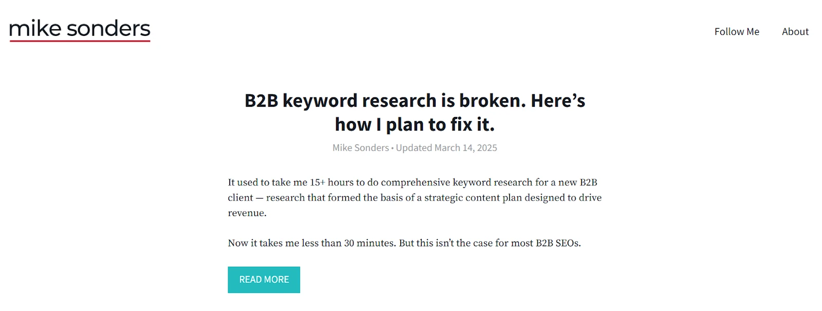 Mike Sonders is an SEO consultant and educator