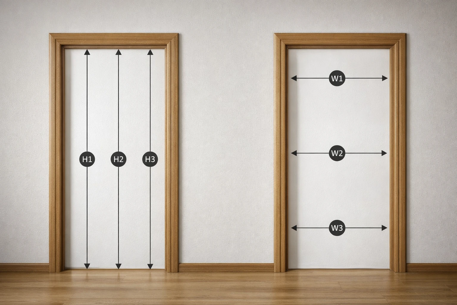 Common standard door widths and heights