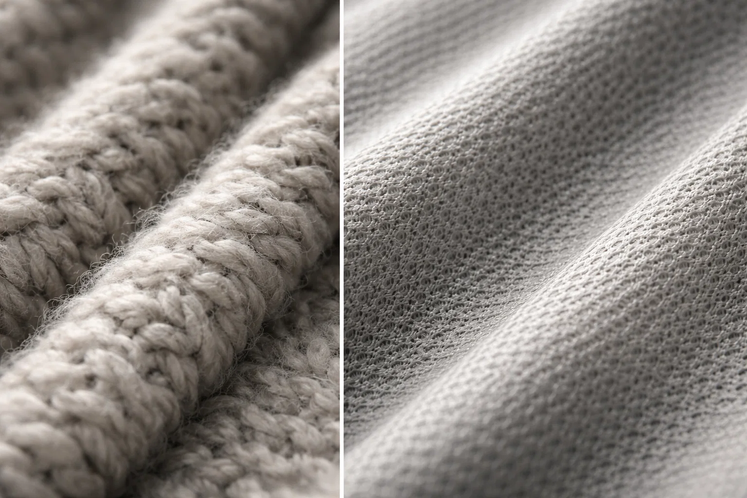 Фактура тканини термобілизни: мериносова вовна та синтетичне полотно крупним планом