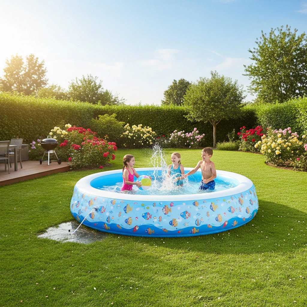 надувной бассейн Intex на даче для семьи