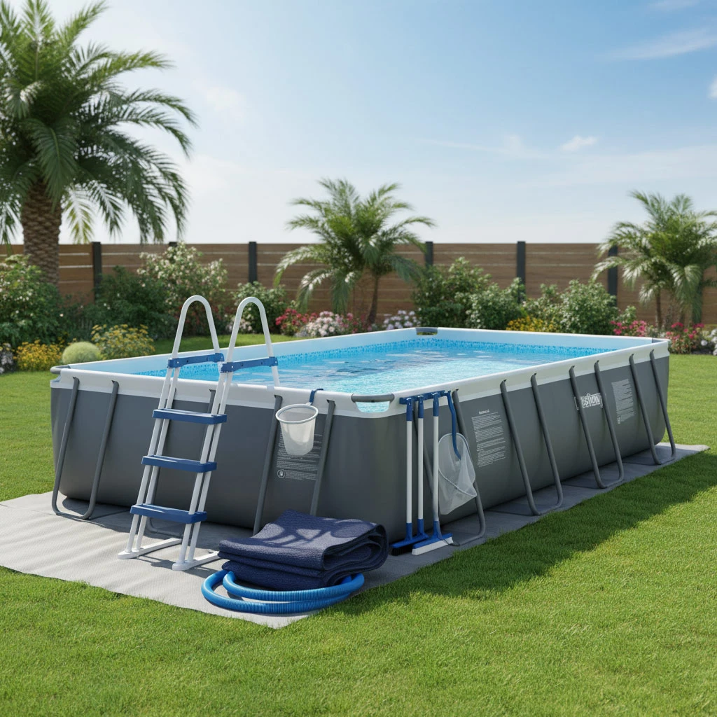 аксессуары для каркасного бассейна Bestway на даче