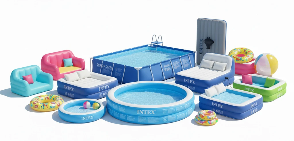 продукція бренду Intex — басейни, матраци, меблі