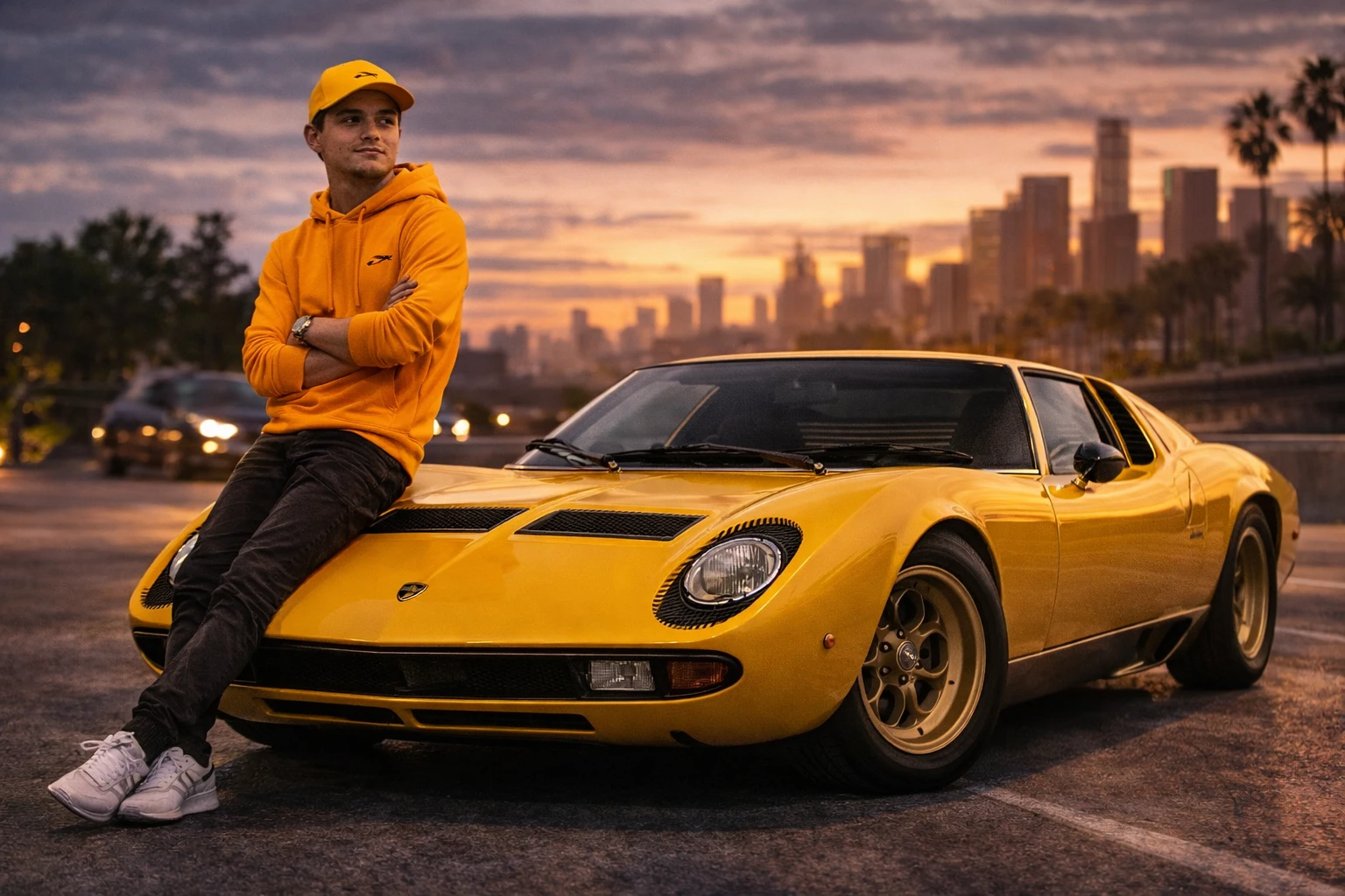 Lando Norris i jego Lamborghini Miura