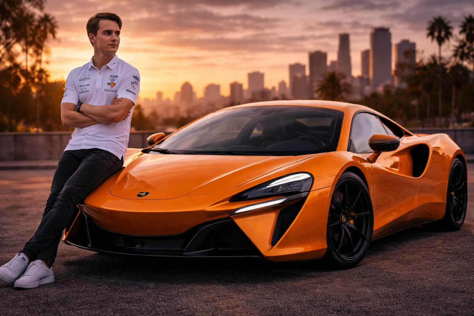 Oscar Piastri i jego McLaren Artura