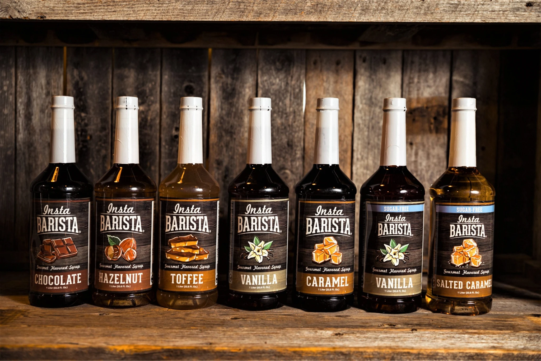 Различные виды сиропа для кофе