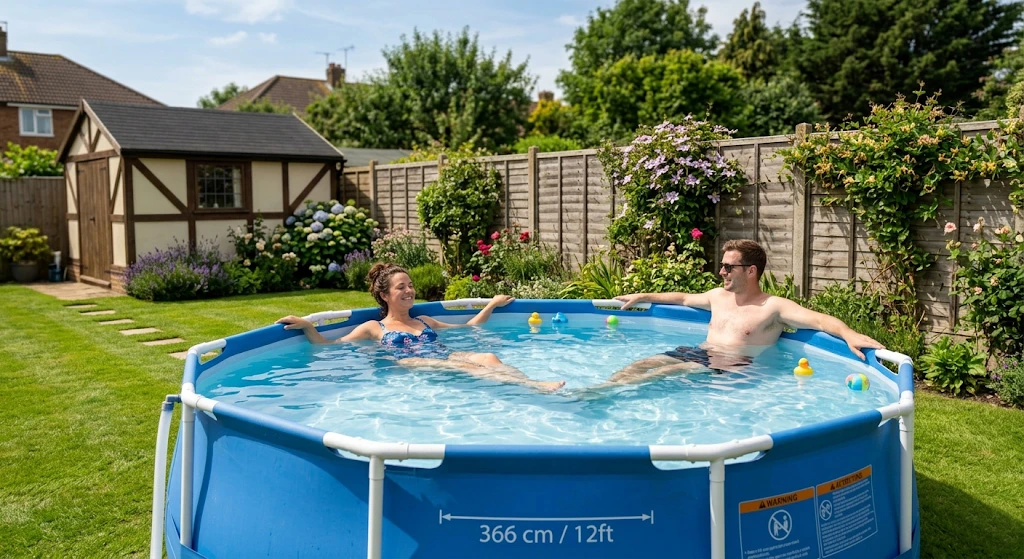 каркасный бассейн диаметром 366 см на дачном участке