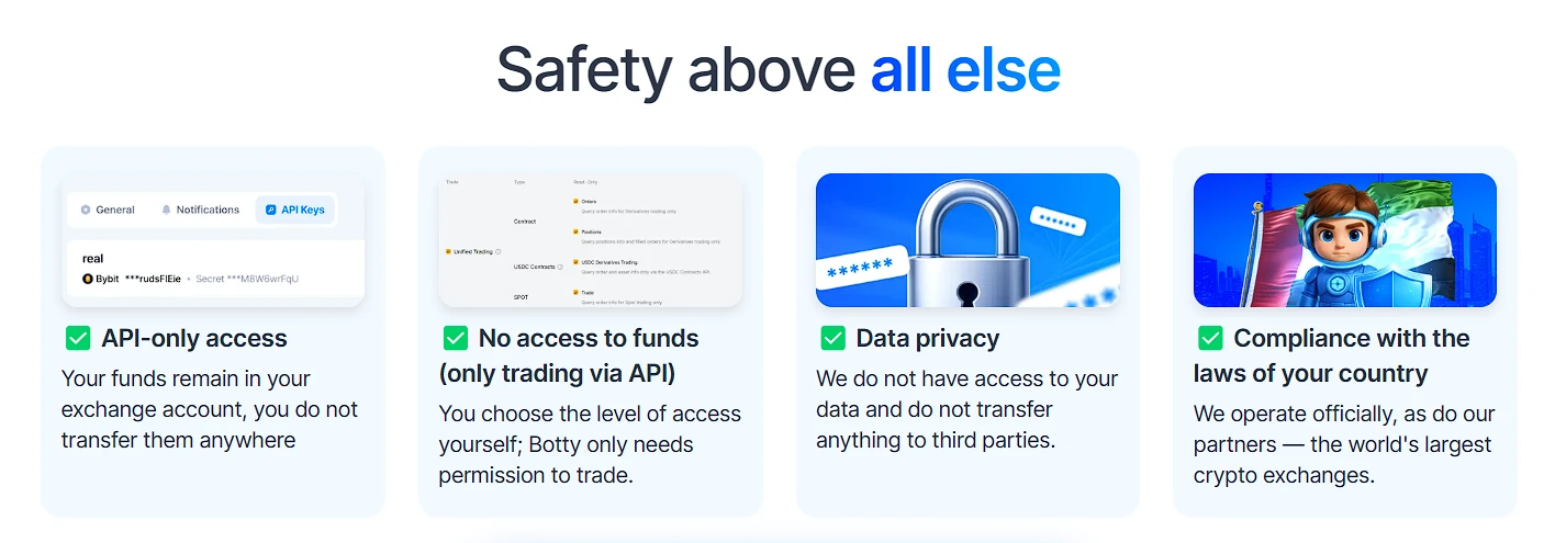 Security of the Botty cryptocurrency trading bot