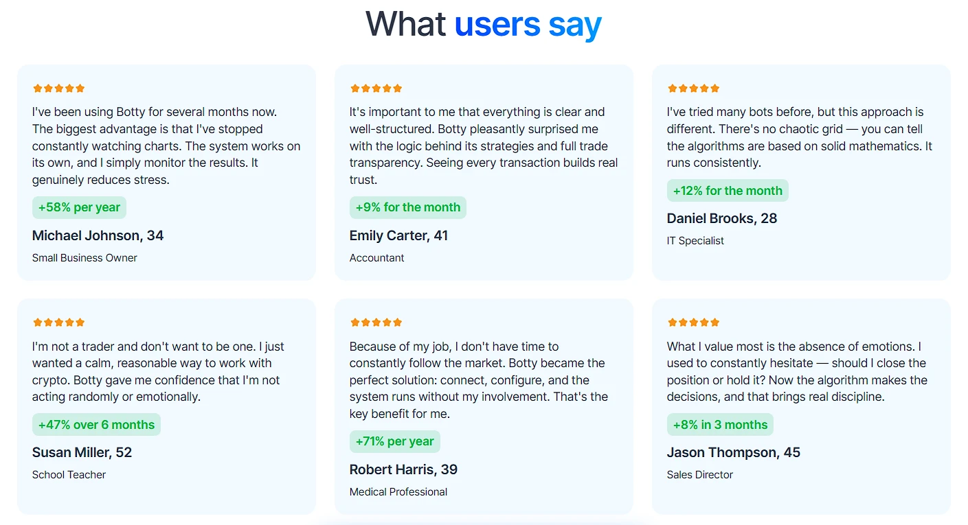 Reviews of the Botty cryptocurrency trading bot