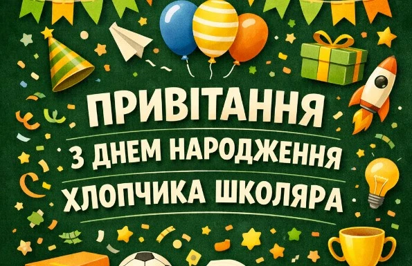 Привітання з днем народження хлопчика школяра